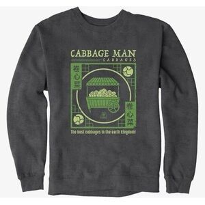 Cabbage Man Graphic Crewneck Sweater - Charcoal